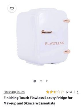 FLAWLESS White Mini Beauty Fridge with Rose Gold Accents
